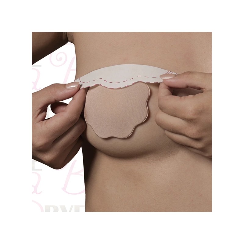 Taśmy do biustu i nakładki materiałowe - Bye Bra Breast Lift & Fabric Nipple Covers Miseczka F-H 3 pary